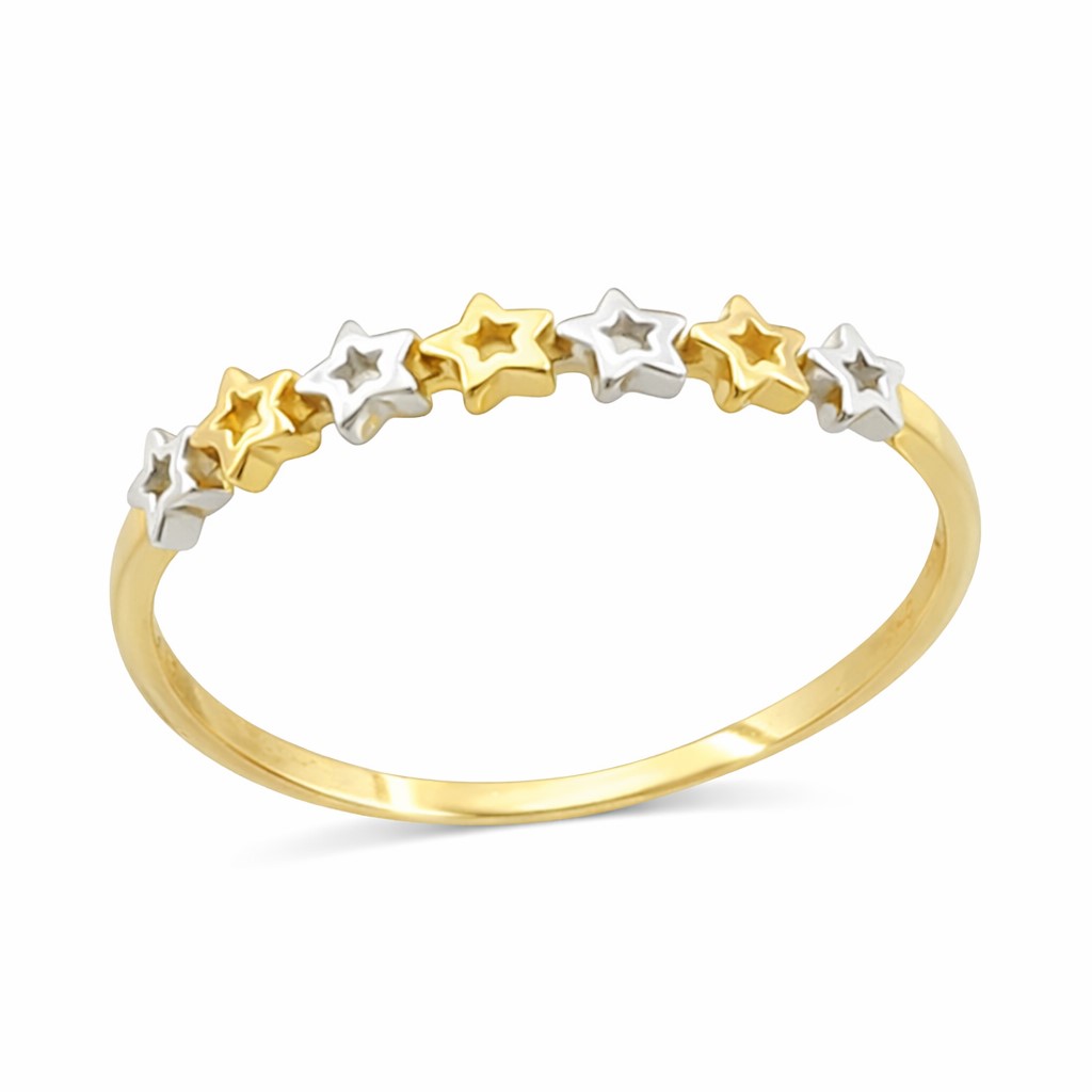 SORTIJA ESTRELLAS BICOLOR.