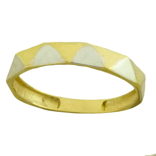 TWO TONE GOLD TRIANGLES  RING.
