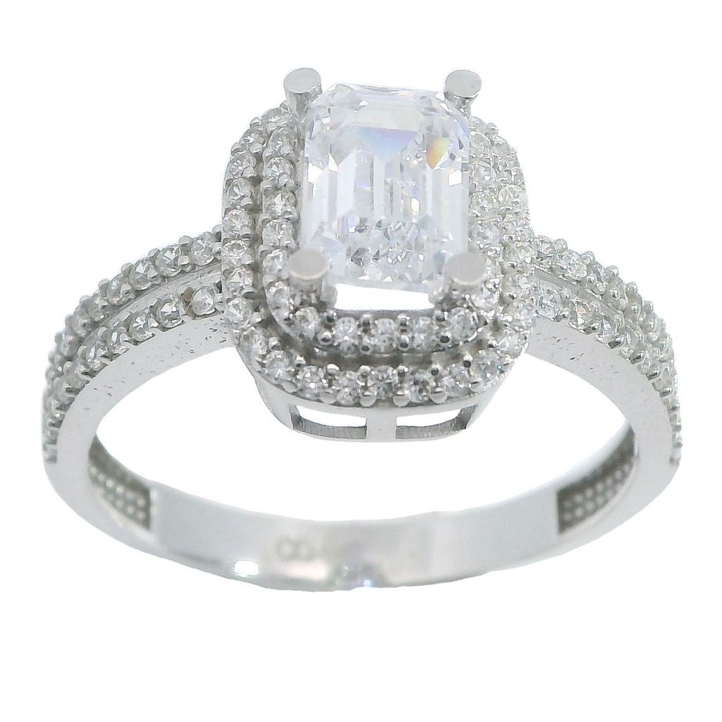 WHITE GOLD CZ GOLD RING 