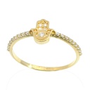 HAMSA RING WITH CZ.