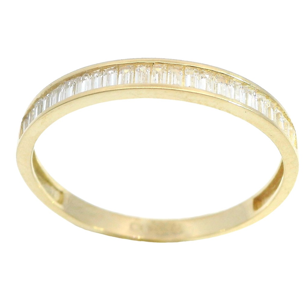 HALF INFINITY RING WITH BAGUETTE CZ.