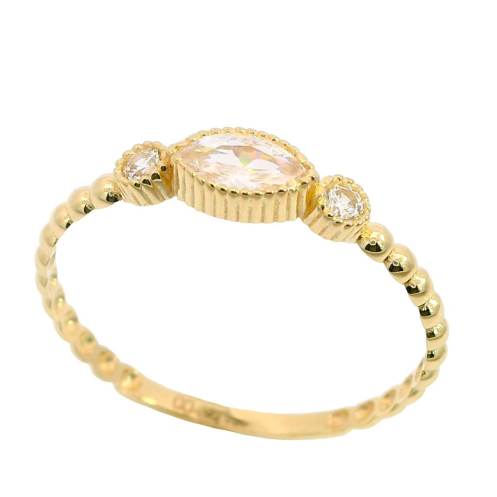 SORTIJA PIEDRA OVAL Y CHATONES.