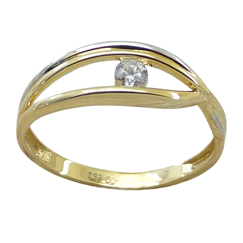 SORTIJA PIEDRA BICOLOR FUNDIDA