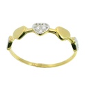 SORTIJA CORAZONES LISOS Y CON CIRCONITAS.