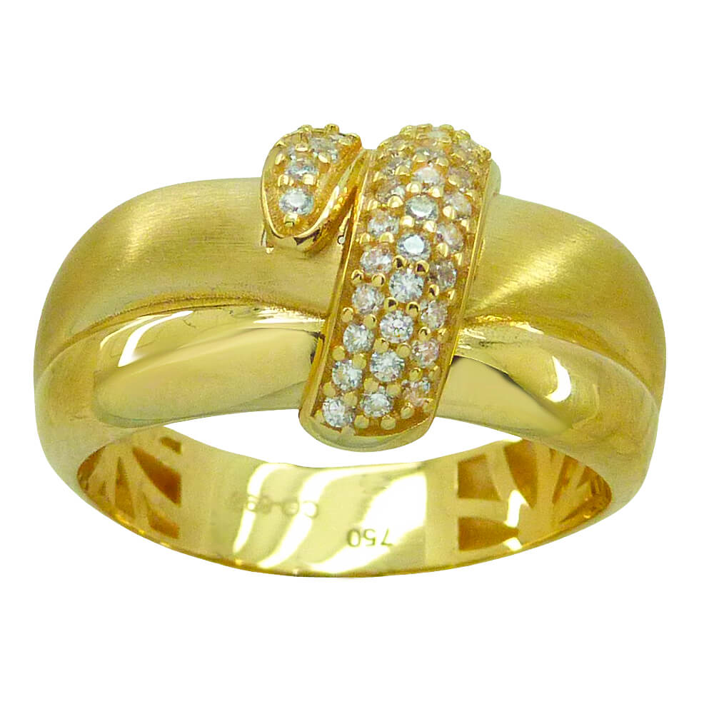 RIBBON RING WITH CZ.