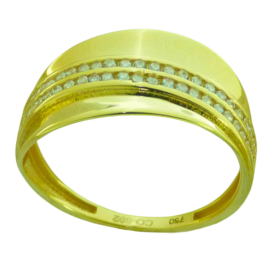 THREE CZ CHANNEL SETTING RING.