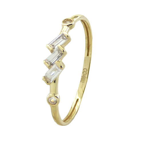 ROUND AND BAGUETTE CZ RING.