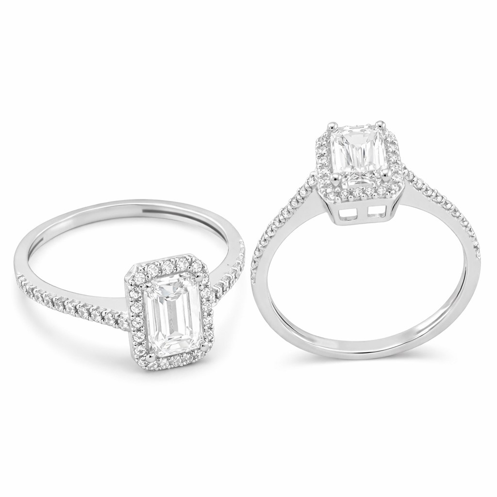 6x4MM CZ WHITE GOLD RING.