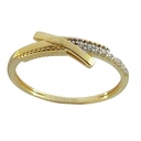 TWO TONE GOLD RING WITH CZ.