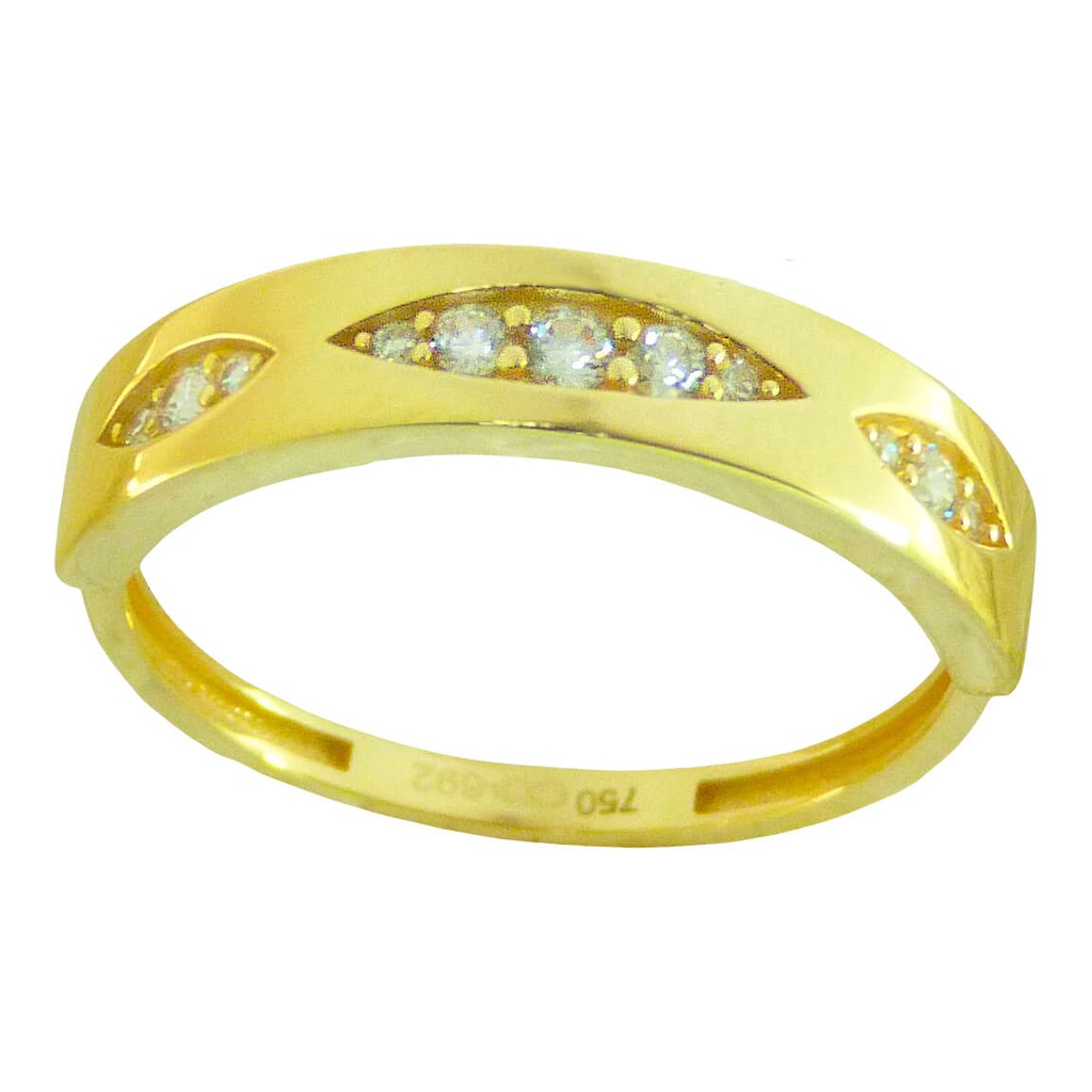 THREE OVALS WITH CZ RING.