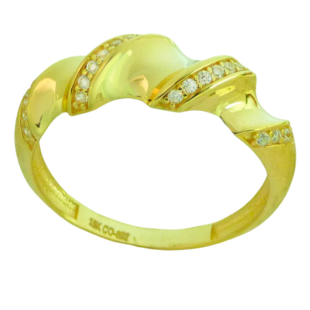 TWISTED RING WITH CZ.
