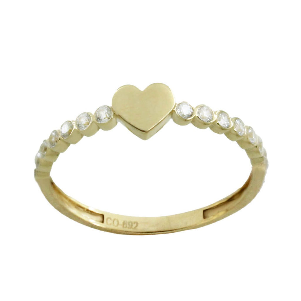 SORTIJA CORAZON Y CIRCONITAS.CUERPO 2MM.