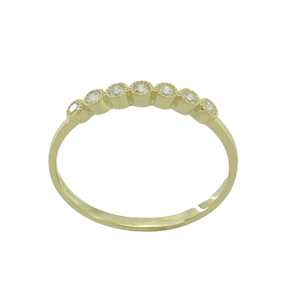 ROUND CZ BEZEL RING.