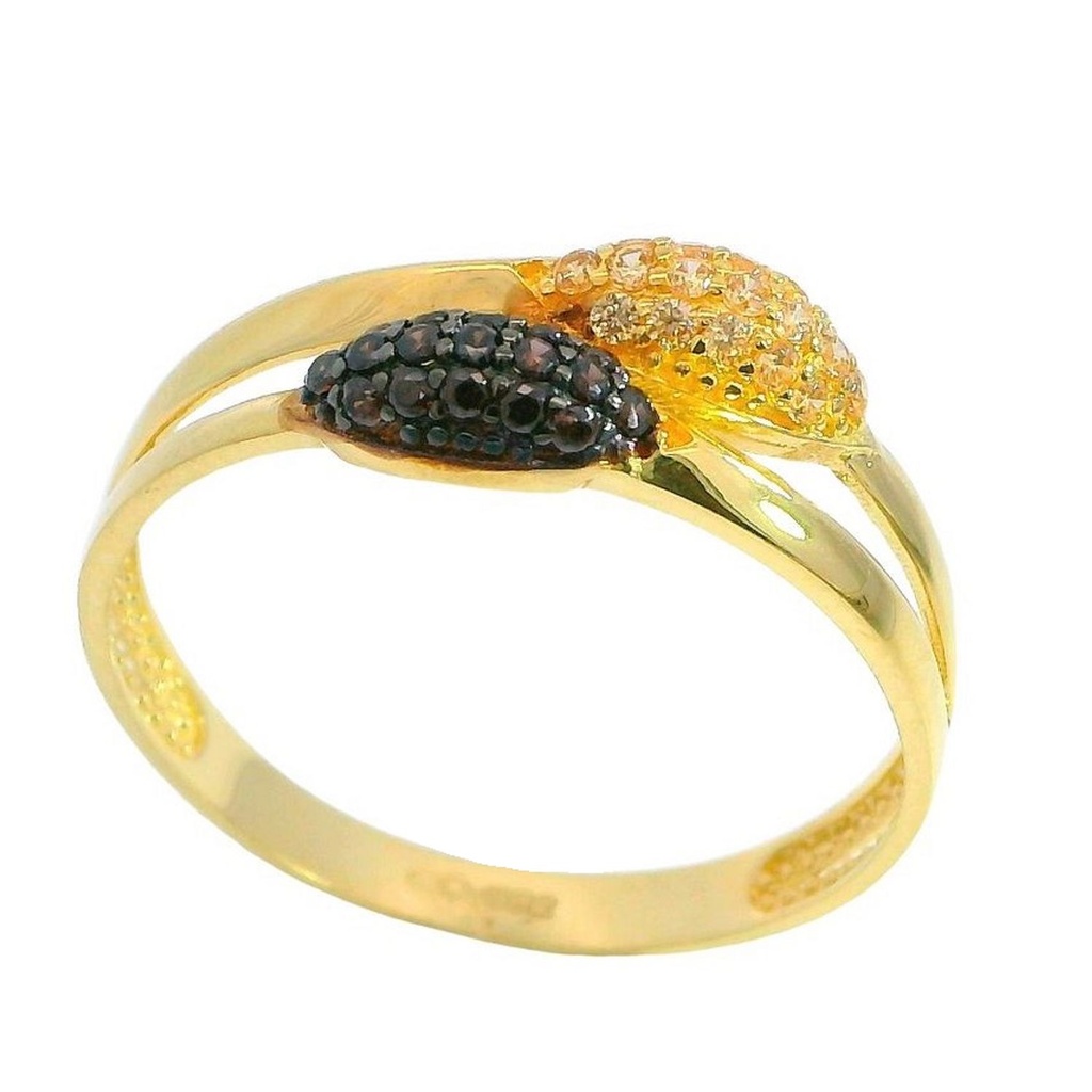 BLACK AND PINK CZ RING.