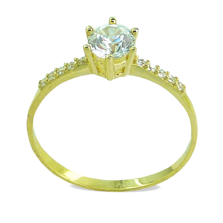  GOLD RING WITH CZ.