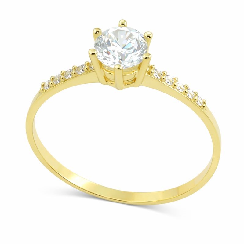  GOLD RING WITH CZ.