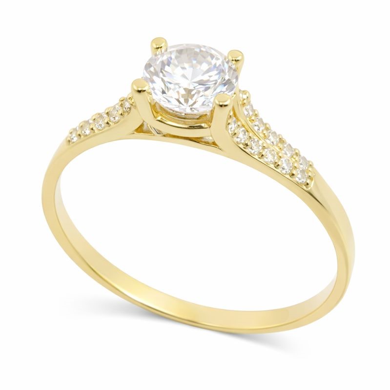 GOLD AND CZ RING.