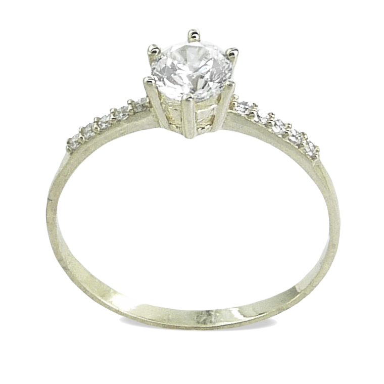 SORTIJA ORO BLANCO CON CIRCONITA REDONDA.