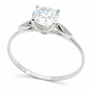WHITE GOLD CZ SOLITAIRE RING.