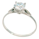 WHITE GOLD CZ SOLITAIRE RING.