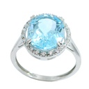 SORTIJA ORO BLANCO TOPACIO AZUL Y CIRCONITAS 12x8MM