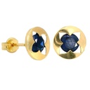 8MM ROUND PENDANT WITH SAPPHIRE COLOR CZ.