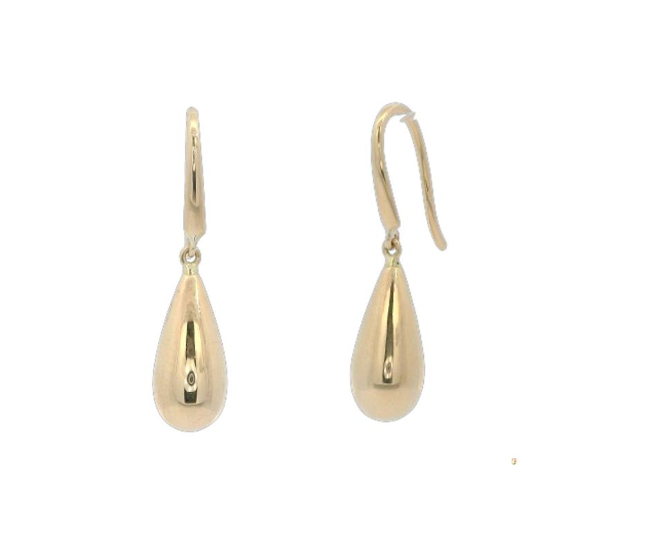 25MM TERADROP DANGLING EARRINGS.FISH HOOK WIRE BACK.