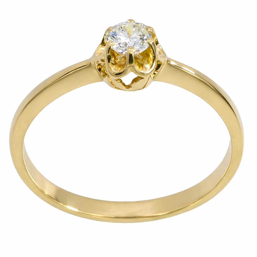 SOLITARIO BRILLANTE 3.5 MM VS-H 0.17 CT ORO AMARILLO