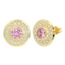 PENDIENTES MICROENGASTE CON CIRCONITA ROSA.11MM.