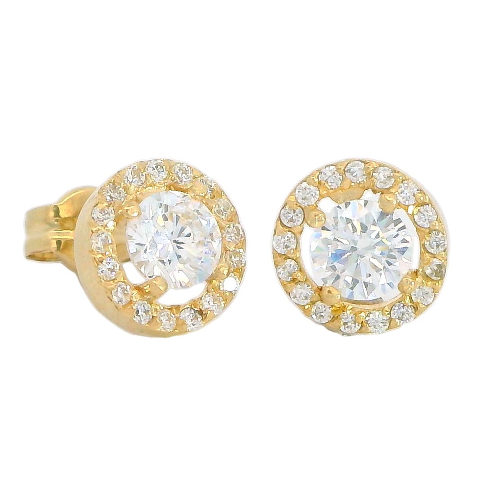 4MM WHITE CZ EARRINGS.7MM TOTAL SIZE.PUSHBACK.
