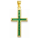 CROSS WITH 4x1'5MM SOTNES EMERALD COLOR.19x10MM.
