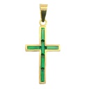 CRUZ 6 BARRETA 4x1.5MM COLOR ESMERALDA.19X10MM