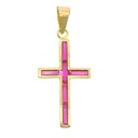 CROOS WITH 4x1'5MM  STONES RUBY COLOR