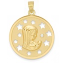 MEDALLA VIRGEN NIÑA CALADA CON ESTRELLAS 18 MM.