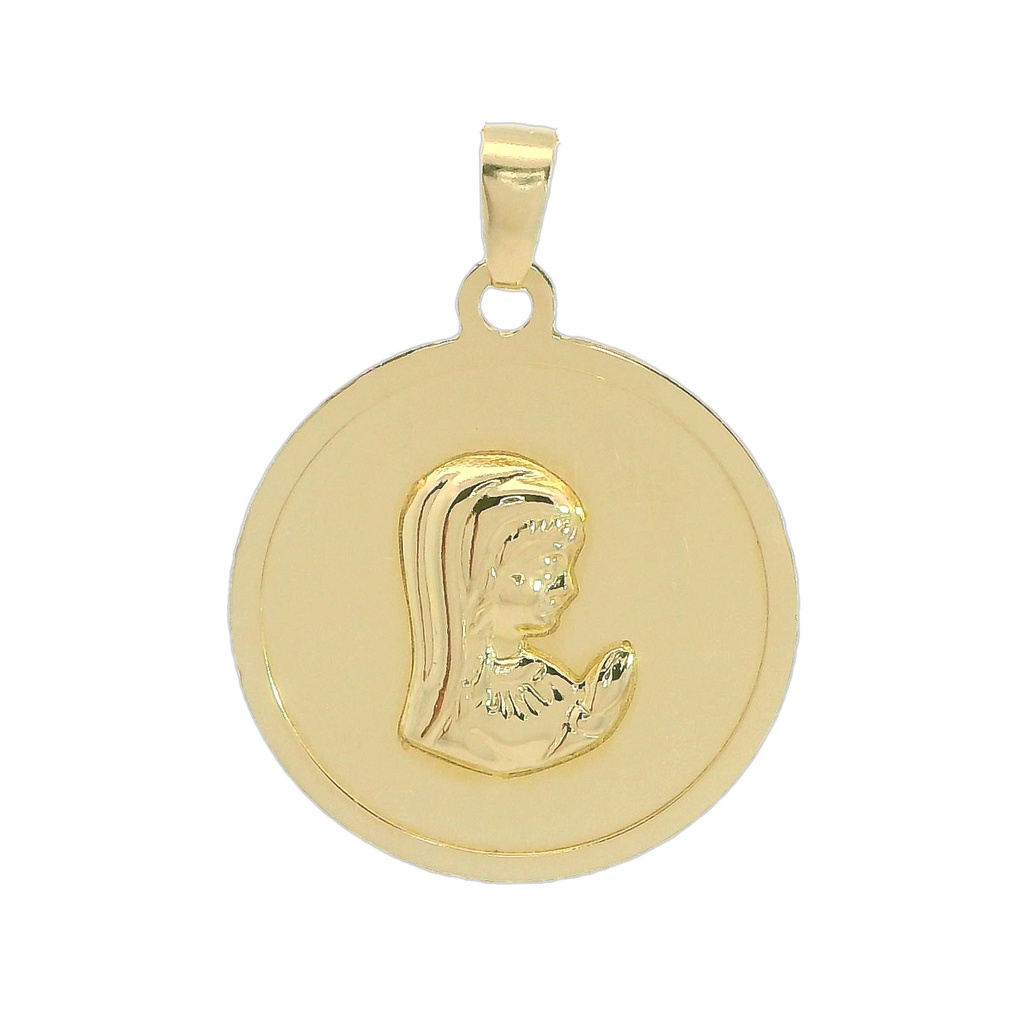 MEDALLA VIRGEN NIÑA CON BRILLO 18 MM.