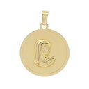 MEDALLA VIRGEN NIÑA CON BRILLO 18 MM.