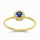 3MM SAPPHIRE AND CZ RING.