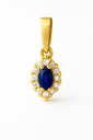 3x2 SHAPPIRE AND CZ SHUTTLE PENDANT.8x5MM.