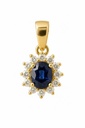 4x3 MM SHAPPIRE AND CZ PENDANT.