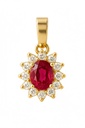 COLGANTE ROSETON RUBI DE 4x3MM Y CIRCONITAS.