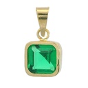 6x6MM SQUARE GREEN CZ PENDANT.