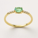 5x3MM  OVAL EMERALD AND CZ RING.