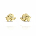 PENDIENTES ELEFANTE SATINADO CON CIRCONITAS.8x6MM.