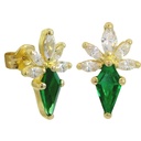 PENDIENTES COMETA PIEDRA COLOR ESMERALDA DE 7x4MM.12MM.