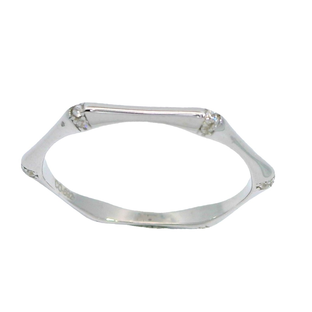 WHITE GOLD BAMBOO RING.