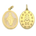 21MM MOTHER OF PEARL MIRACULOUS VIRGIN MARY MEDAL.