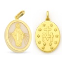 MEDALLA VIRGEN MILAGROSA OVAL  CON NÁCAR 12X15MM.