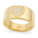 SORTIJA GRUESA CORAZON DE CIRCONITAS.