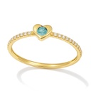 BLUE CZ HEART RING.