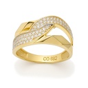 10MM GOLD AND CZ RING.